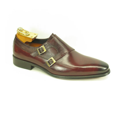 Mens Calfskin Double Buckle Monk Strap Dress Shoe in Cognac 6   - from alligatorwarehouse.com