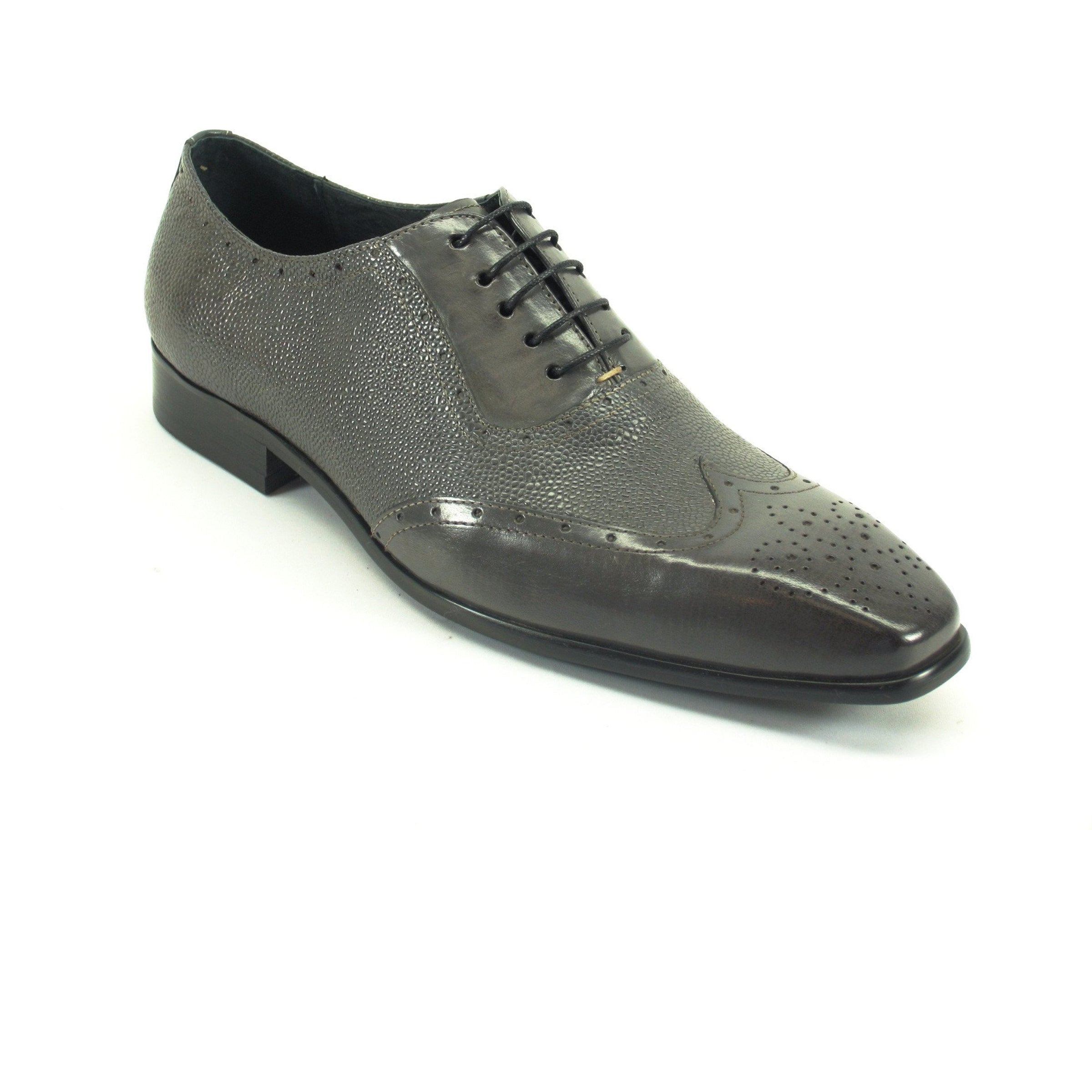 Mens Carrucci Caviar Leather Wingtip Dress Shoe in Whisky Mens Carrucci Caviar Leather Wingtip Dress Shoe in Whisky