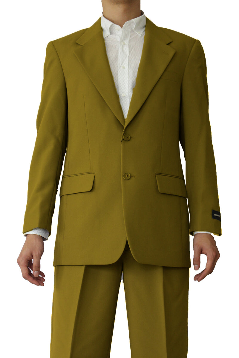 Mens 2 Button Polyester Fashion Suit in Mustard 1 702P-Mustard-38R  - from alligatorwarehouse.com