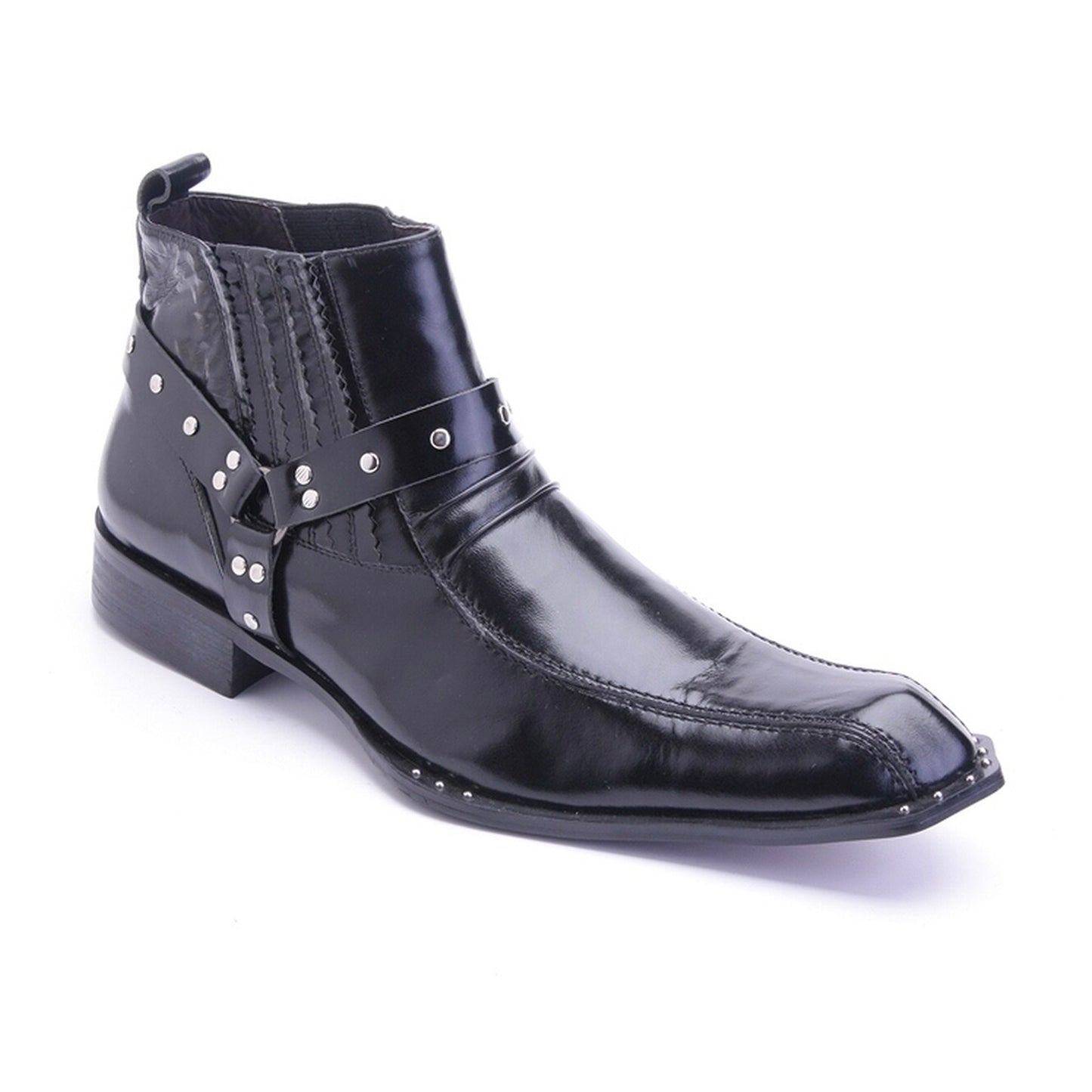 Mens Leather Fashion Dress Boot in Black