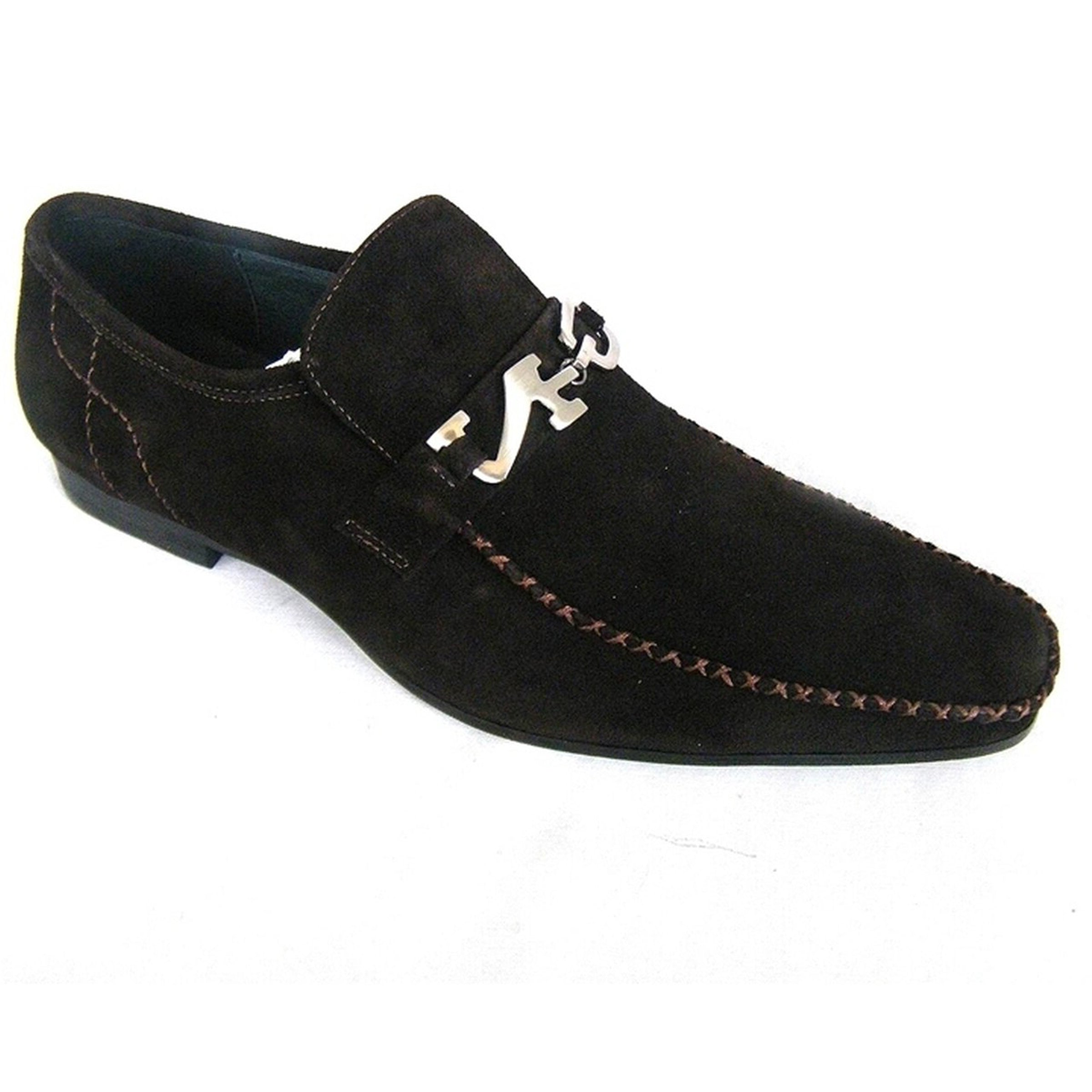 Mens Zota Suede Slip On Dress Shoe Loafer in Brown 1 G6850-5-BRW-8  - from alligatorwarehouse.com