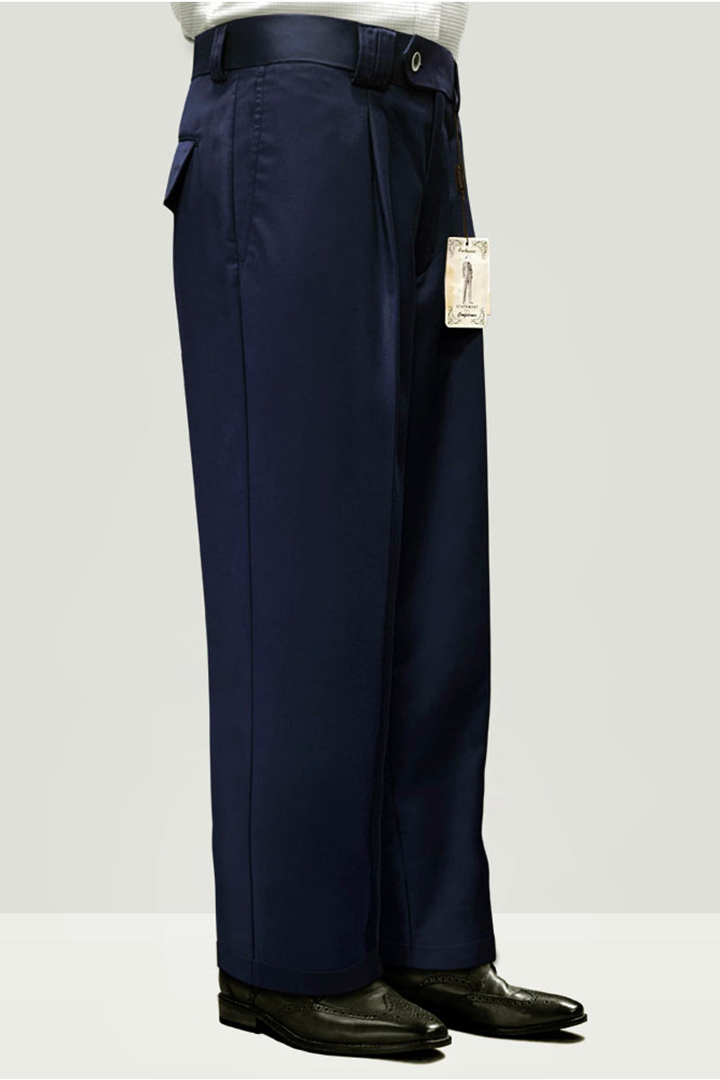 Mens Italian Wool Wide Leg Dress Pants in Navy Blue 1 WP-100_NAVY_36  - from alligatorwarehouse.com