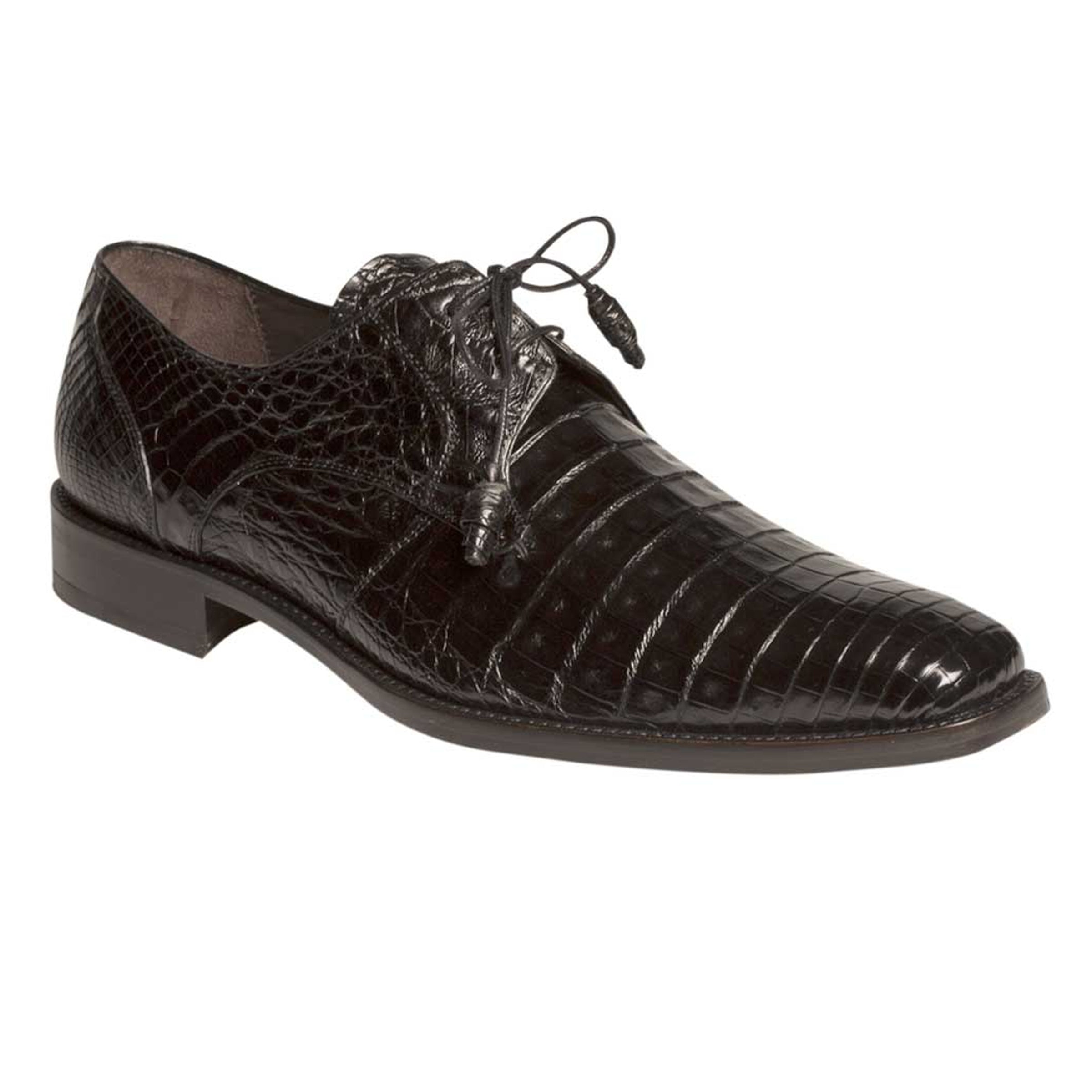 Mens Mezlan Anderson Caiman Crocodile Dress Shoe in Black 1   - from alligatorwarehouse.com