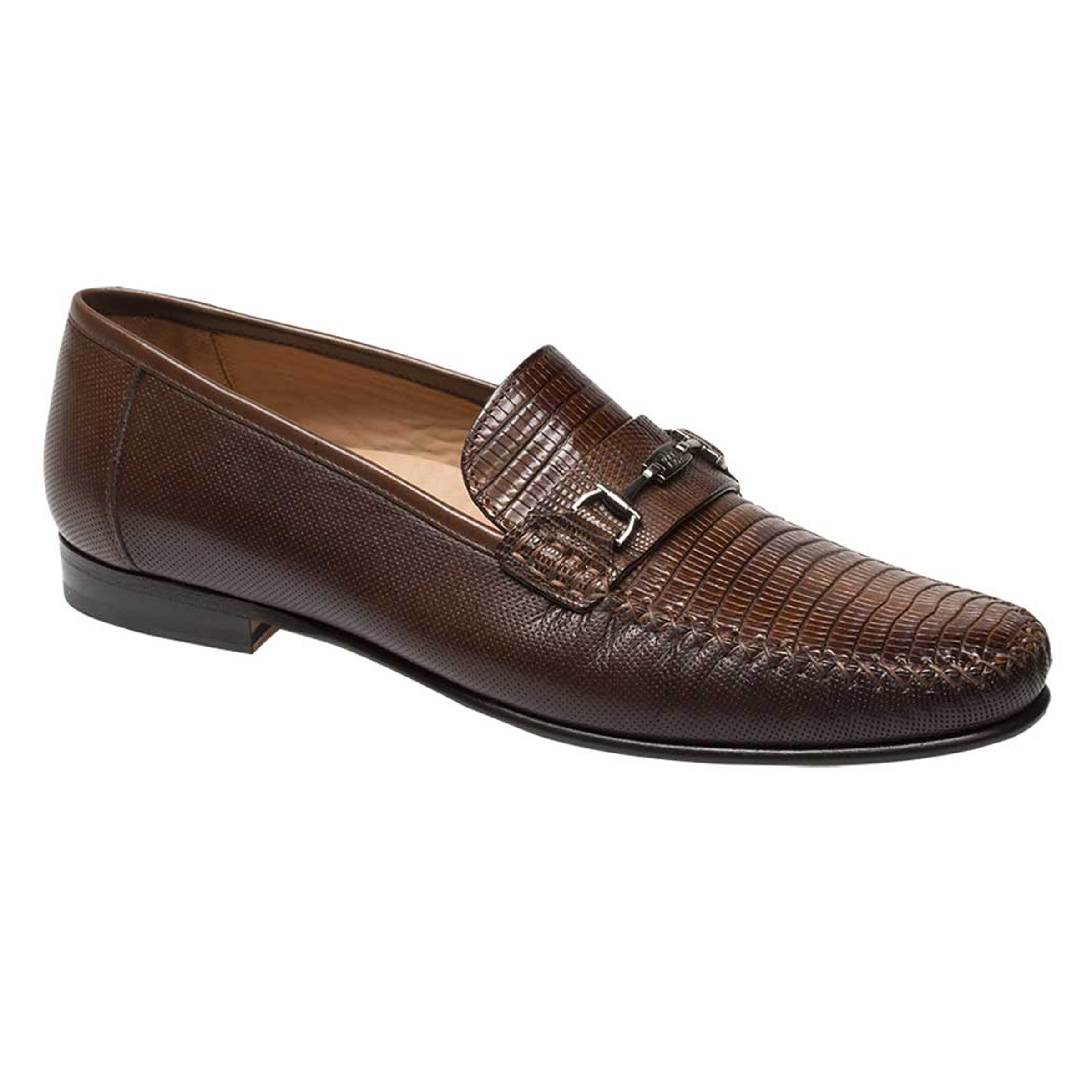 Mens Mezlan Sileno Lizard Moccasin Loafer Dress Shoe in Cognac 1   - from alligatorwarehouse.com