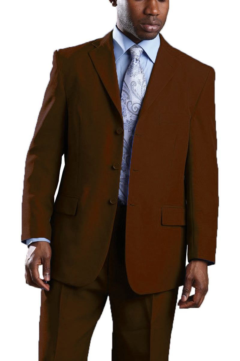 Mens 3 Button Polyester Fashion Suit in Brown 1 802P-Brown-38R  - from alligatorwarehouse.com