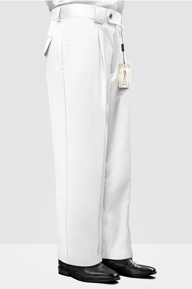 Mens Italian Wool Wide Leg Dress Pants in White 1 WP-100_WHITE_36  - from alligatorwarehouse.com