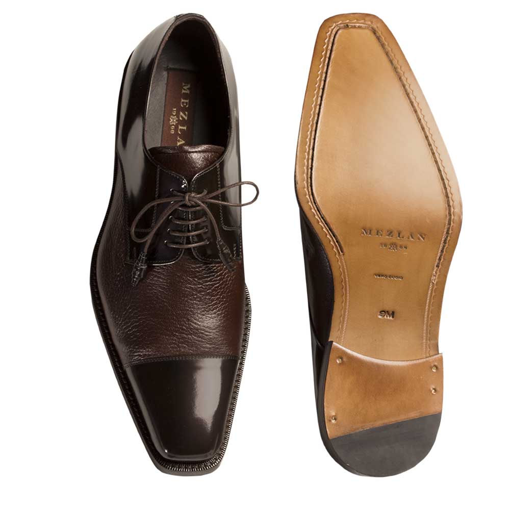 Mens Mezlan Soka Classic Cap Toe Dress Shoe in Brown 2   - from alligatorwarehouse.com