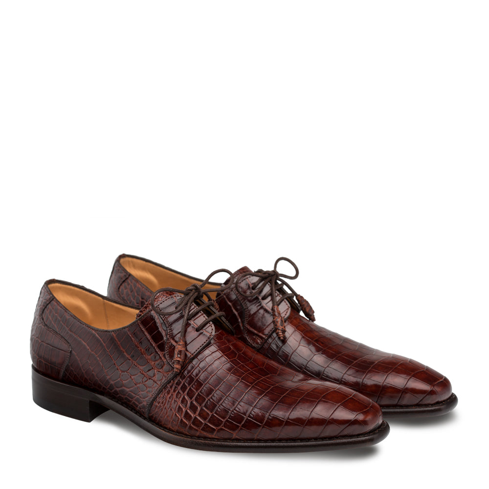 Mens Mezlan Moscow Alligator Dress Shoe in Brown 4   - from alligatorwarehouse.com