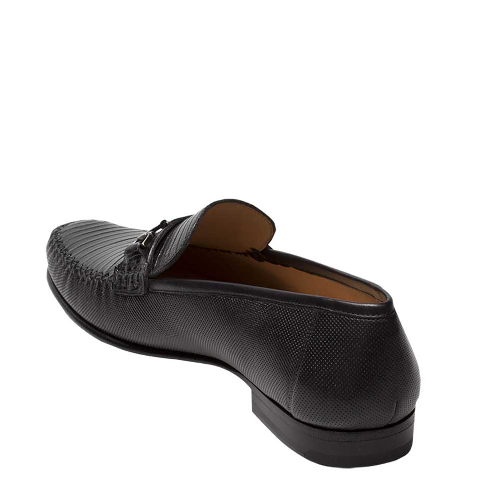 Mens Mezlan Sileno Lizard Moccasin Loafer Dress Shoe in Black 3   - from alligatorwarehouse.com
