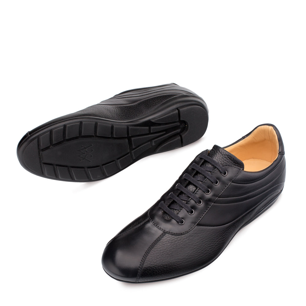Mens Mezlan Luka Calf & Deerskin Sneaker in Black 2   - from alligatorwarehouse.com