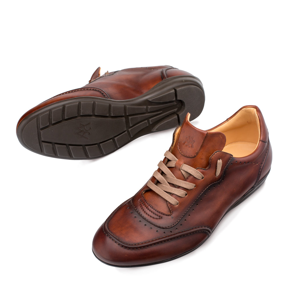 Mens Tivoli Calfskin Sneaker in Cognac 2   - from alligatorwarehouse.com