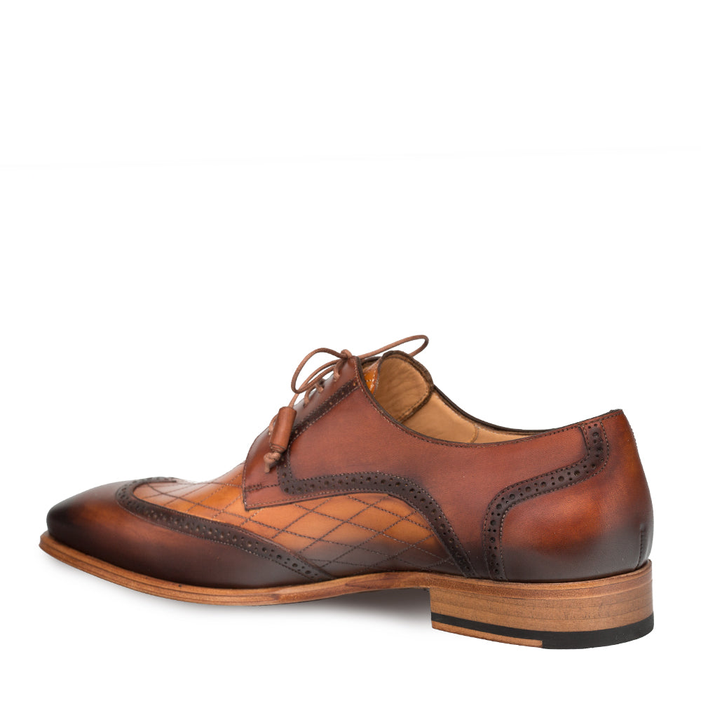 Mens Mezlan Calfskin Wingtip in Cognac 3   - from alligatorwarehouse.com