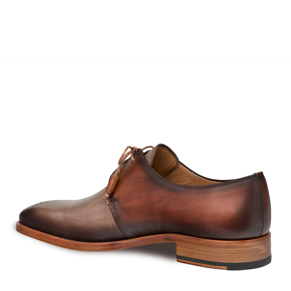 Mens Mezlan Montes Calfskin Two Tone Dress Shoe in Taupe & Cognac 3   - from alligatorwarehouse.com