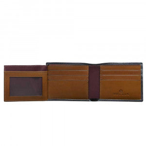 Mens Mezlan Calfskin Tri-Fold Wallet in Grey