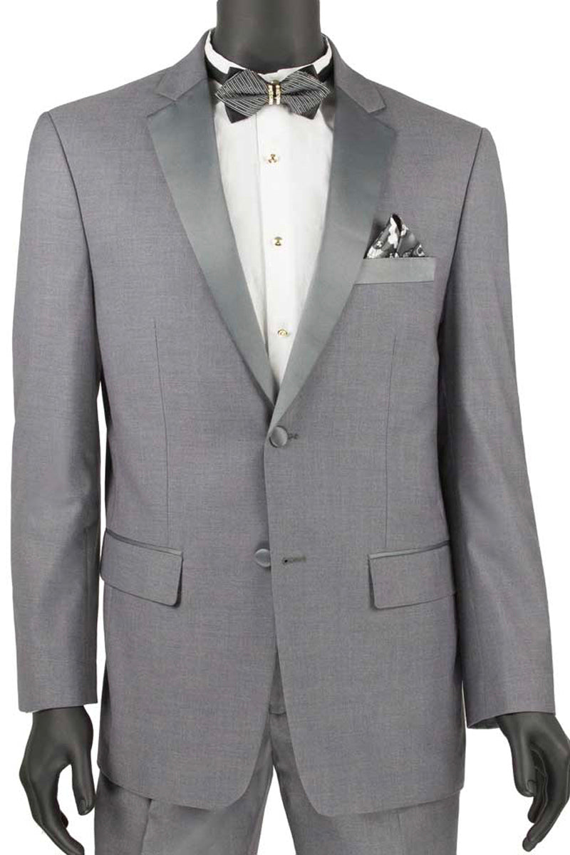 Mens Slim Fit Wool Feel Tuxedo in Grey