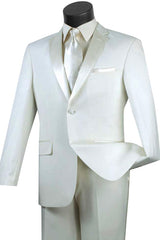 Mens Slim Fit High Quality Light weight Tuxedo in Ivory