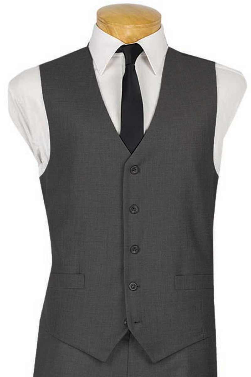 Mens Classic 5 Button Suit Vest in Charcoal 1 SO1OV-900_CHARCOAL_M  - from alligatorwarehouse.com