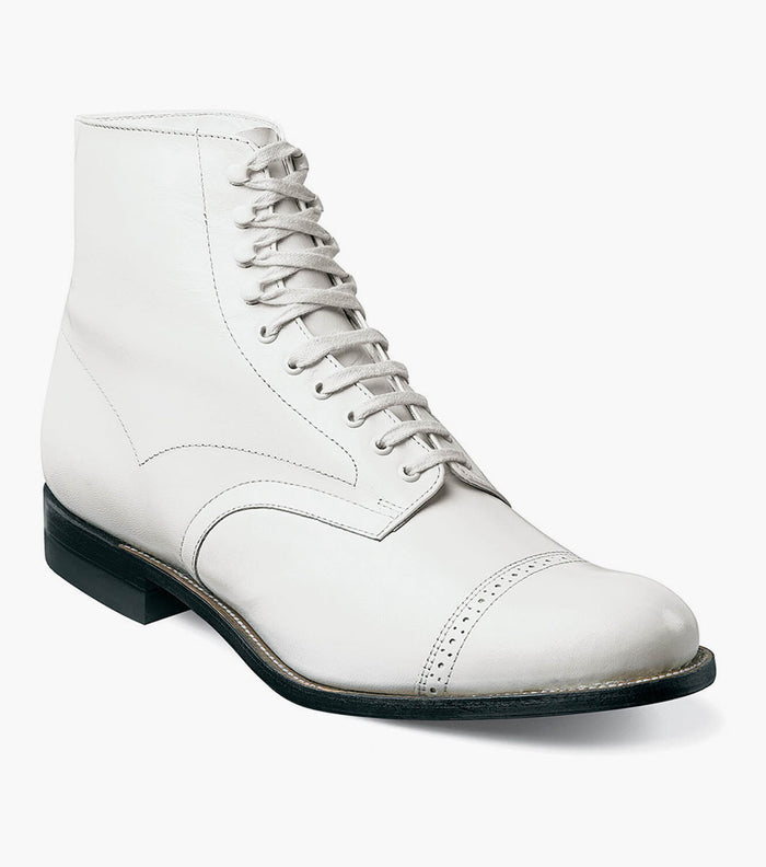 Stacy Adams MADISON Cap Toe Boot White by Stacy Adams Shoes