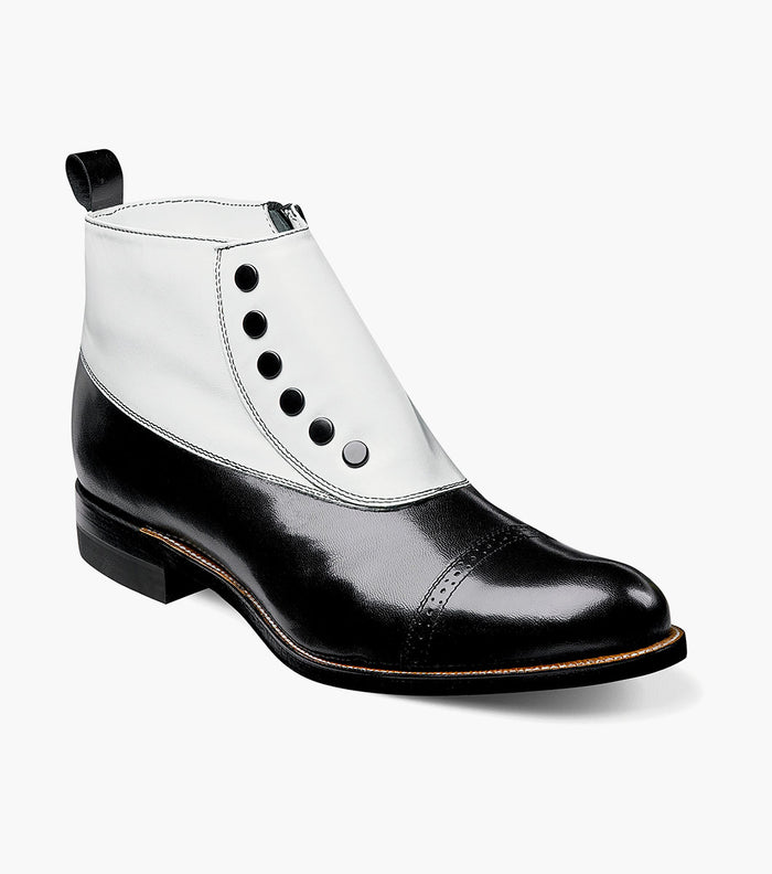 Stacy Adams MADISON Spectator Spat Cap Toe Boot Black w/White by Stacy Adams Shoes