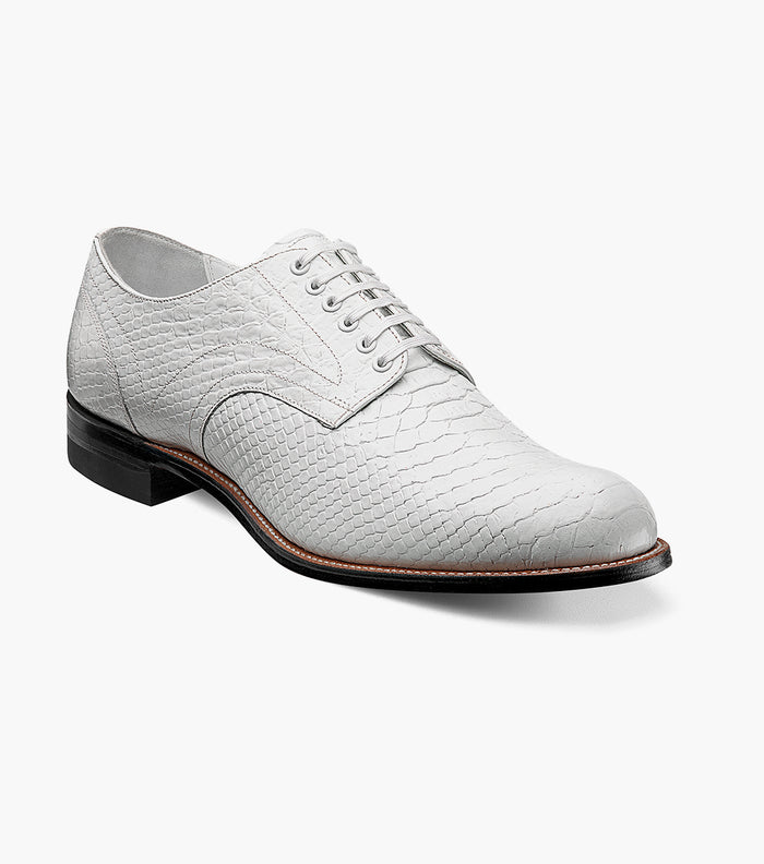 Stacy Adams MADISON Anaconda Plain Toe Oxford White by Stacy Adams Shoes