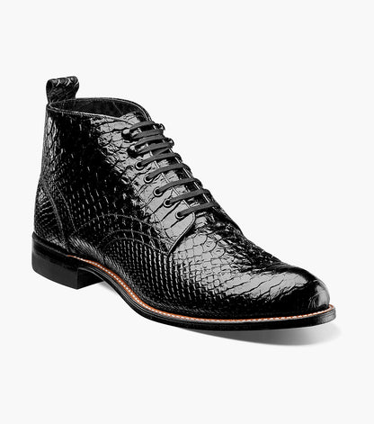 Stacy Adams MADISON Anaconda Plain Toe Boot Black by Stacy Adams Shoes