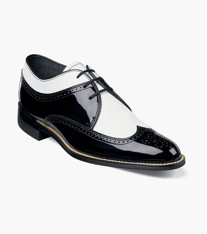 Stacy Adams DAYTON Wingtip Oxford Black w/White by Stacy Adams Shoes