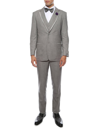 Vested Grey Trim Tuxedo 1 6C-3813  - from alligatorwarehouse.com