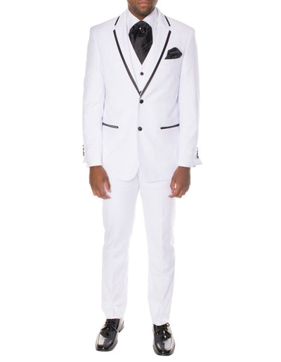 White Satin Trim Notch Tuxedo 1 8W-5743  - from alligatorwarehouse.com