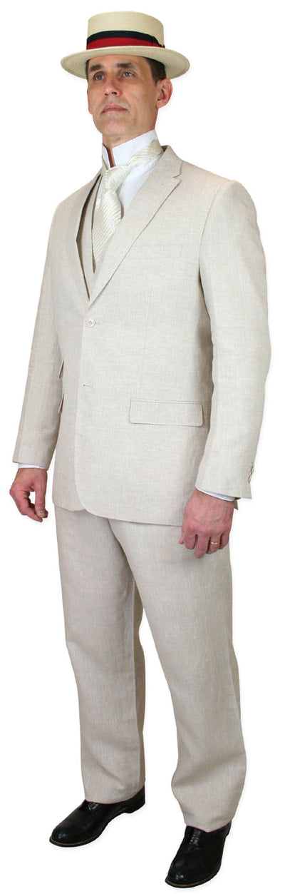 Riverdale Linen Coat - Natural | Crisp 3-Piece Linen Suit for Summer 7   - from alligatorwarehouse.com