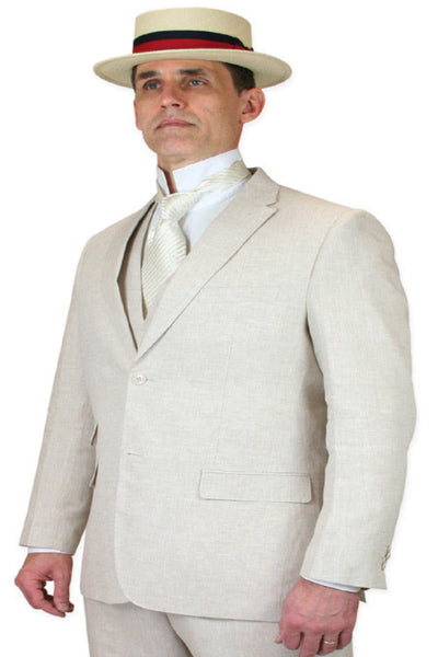 Riverdale Linen Coat - Natural | Crisp 3-Piece Linen Suit for Summer 1   - from alligatorwarehouse.com