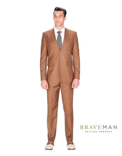 Cognac Slim Wedding Suit 1 2S-3393  - from alligatorwarehouse.com
