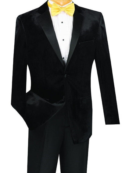 Men's Slim Fit Velvet Tuxedo 2 Piece in Black 1 SO1T-SV_BLACK_40R  - from alligatorwarehouse.com