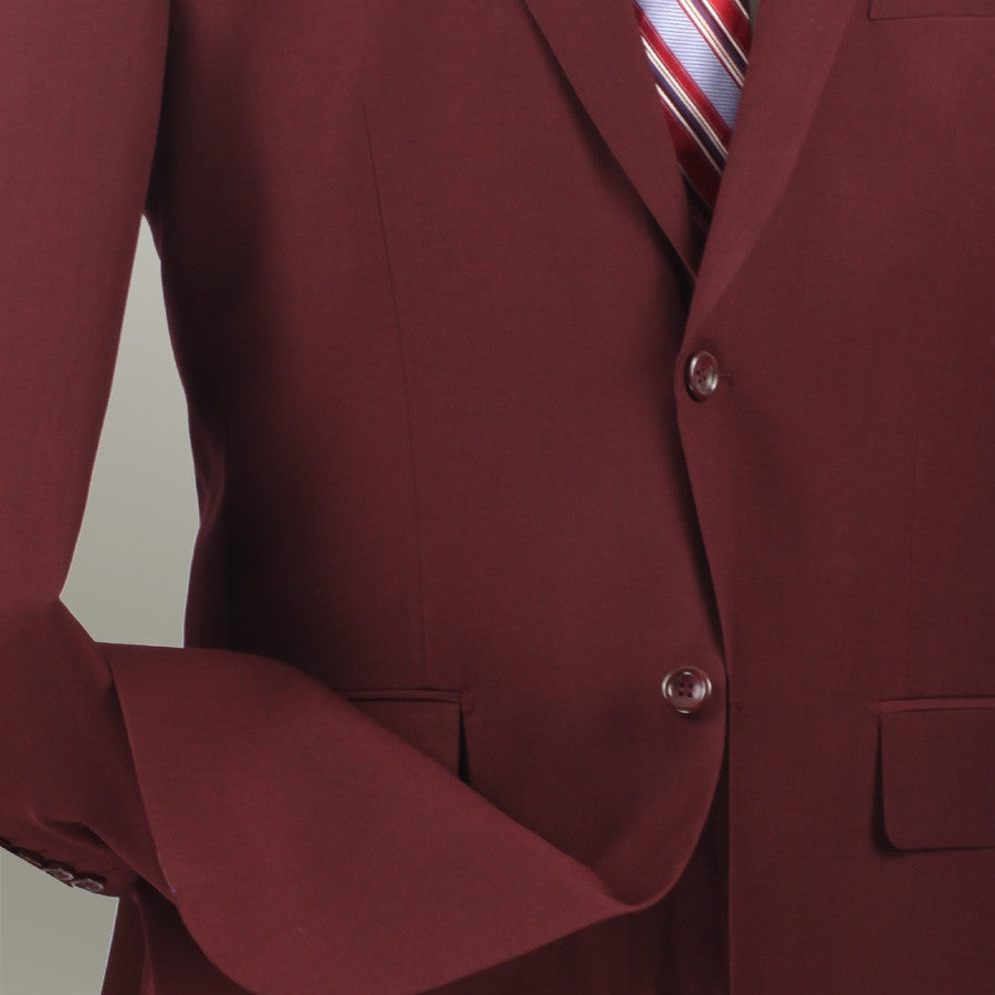 (42L, 44L, 44S) Regular Fit 2 Piece Burgundy Suit