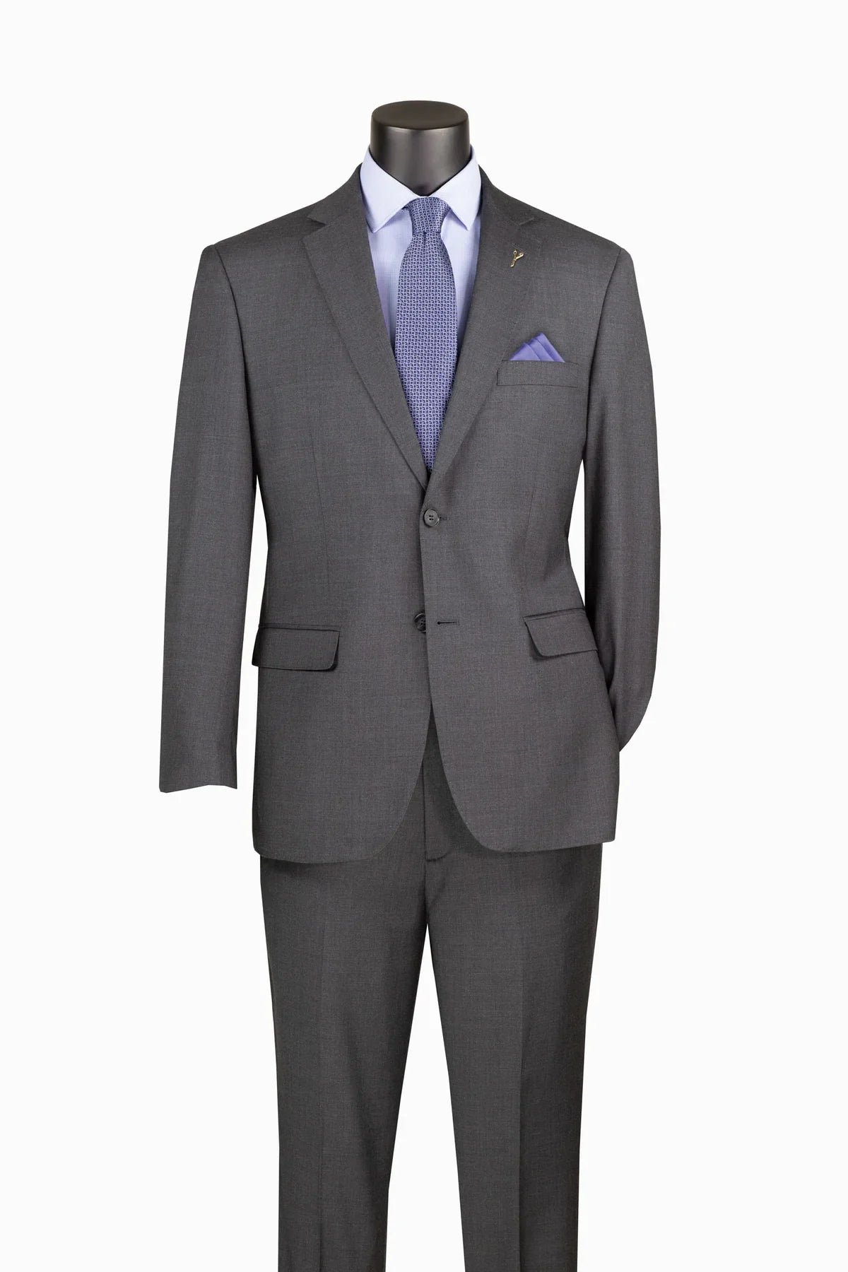 Men's Charcoal Adjustable Waist Two Piece Suit