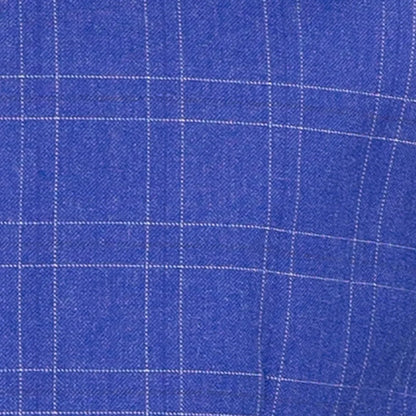 Men's Classic Blue Windowpane Three Piece Suit