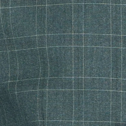 Men's Forest Green Windowpane Three Piece Suit