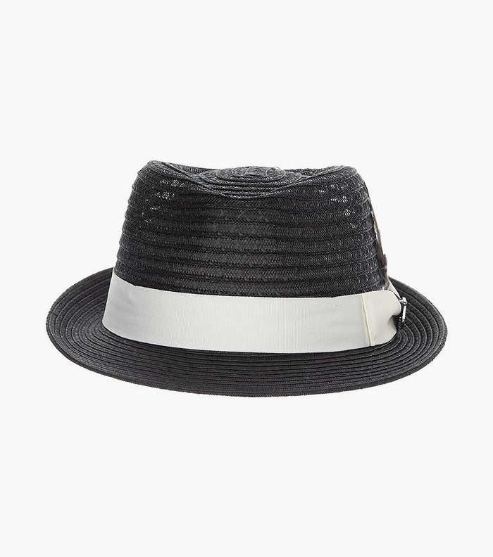 ZAYLEN FEDORA Paper Braided Pinch Front Hat