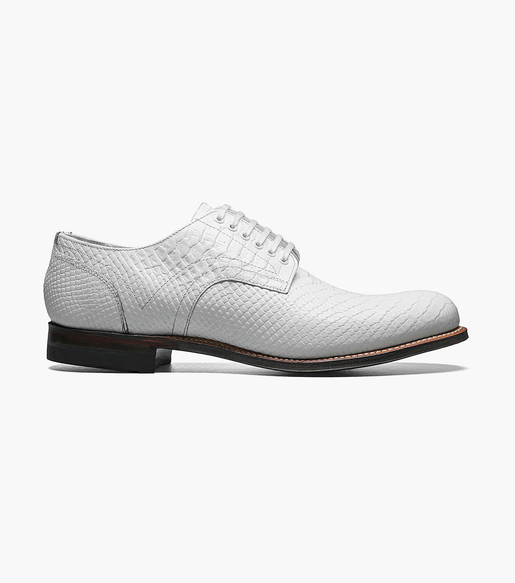 Stacy Adams MADISON Anaconda Plain Toe Oxford White by Stacy Adams Shoes