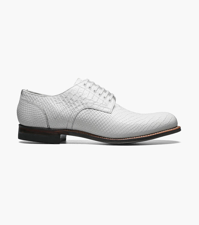 Stacy Adams MADISON Anaconda Plain Toe Oxford White by Stacy Adams Shoes