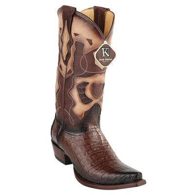 King Exotic Men's Caiman Belly Snip Toe Boots 1 -01  - from alligatorwarehouse.com