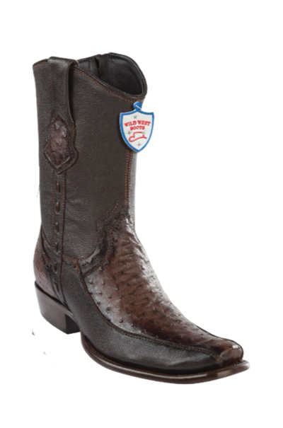 Wild West Botas de Avestruz Horma Dubai Toe Faded Brown 1   - from alligatorwarehouse.com