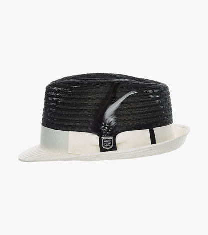 ZAYLEN FEDORA Paper Braided Pinch Front Hat