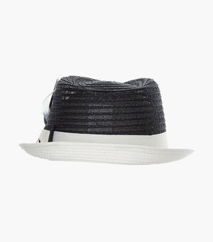ZAYLEN FEDORA Paper Braided Pinch Front Hat