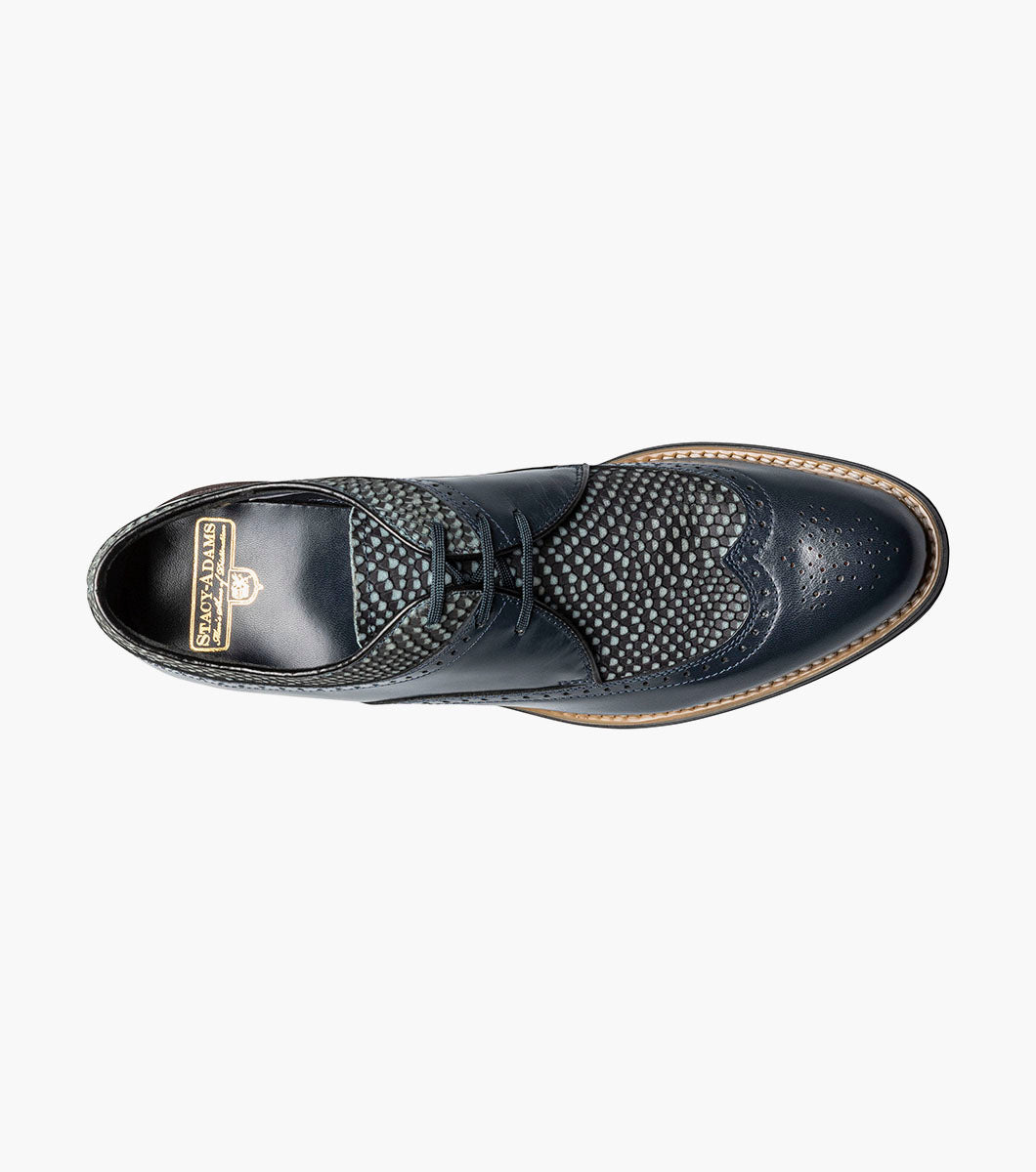 Stacy Adams DAYTON Python Print Wingtip Oxford Navy by Stacy Adams Shoes