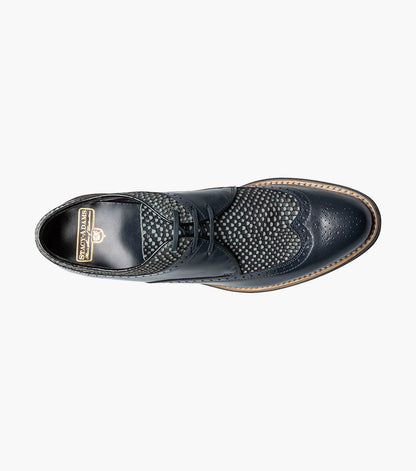 Stacy Adams DAYTON Python Print Wingtip Oxford Navy by Stacy Adams Shoes