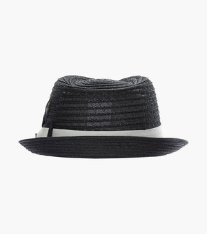ZAYLEN FEDORA Paper Braided Pinch Front Hat