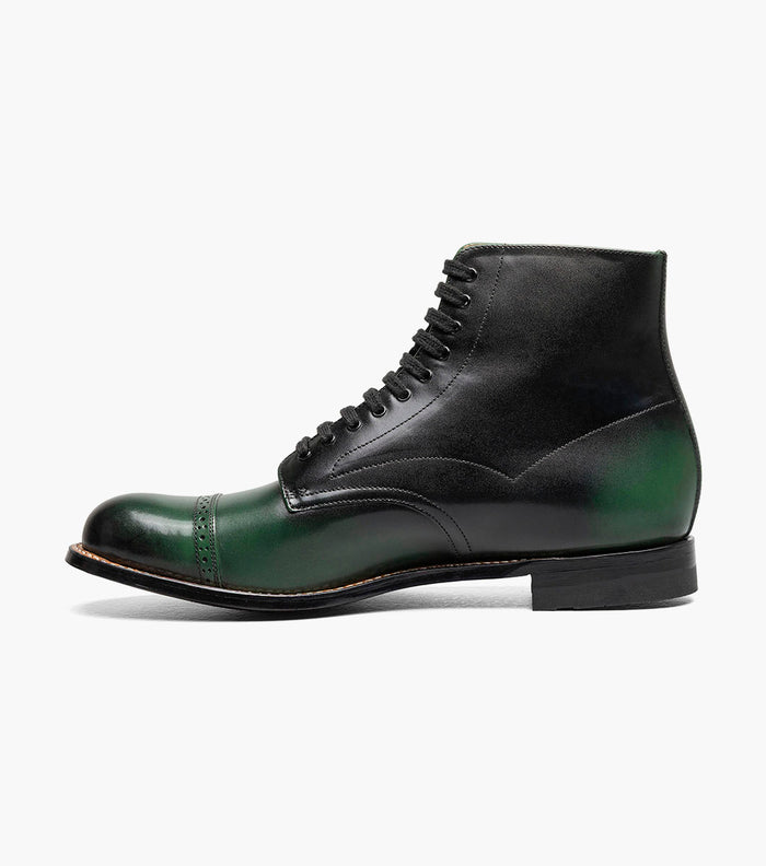Stacy Adams MADISON Cap Toe Lace Up Boot Green by Stacy Adams Shoes