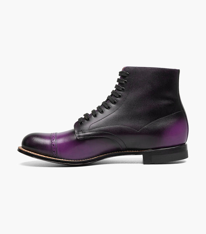 Stacy Adams MADISON Cap Toe Lace Up Boot Purple by Stacy Adams Shoes
