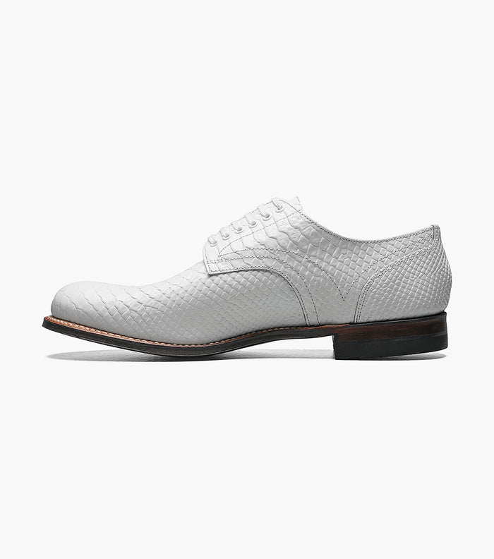 Stacy Adams MADISON Anaconda Plain Toe Oxford White by Stacy Adams Shoes