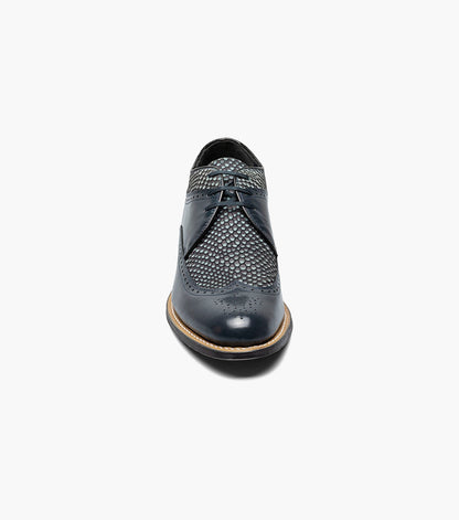 Stacy Adams DAYTON Python Print Wingtip Oxford Navy by Stacy Adams Shoes